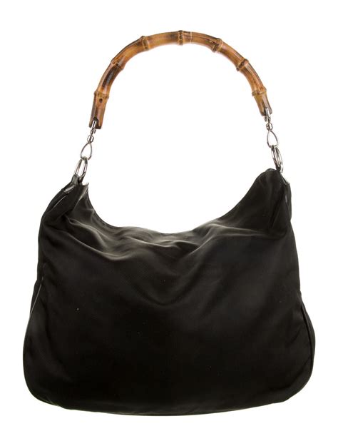 gucci hobo black leather bag|gucci bamboo hobo bag.